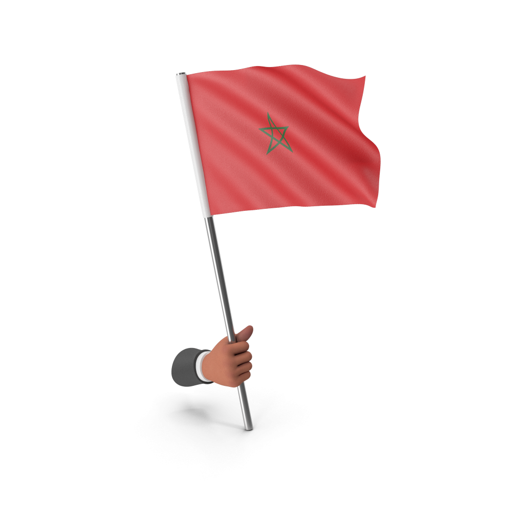 Marokkanische Flagge als Symbol für den Neuanfang
